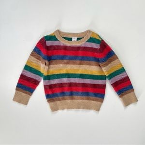 GAP Toddler Boys Sweater Multi color Rainbow Stripe Holiday Sweater